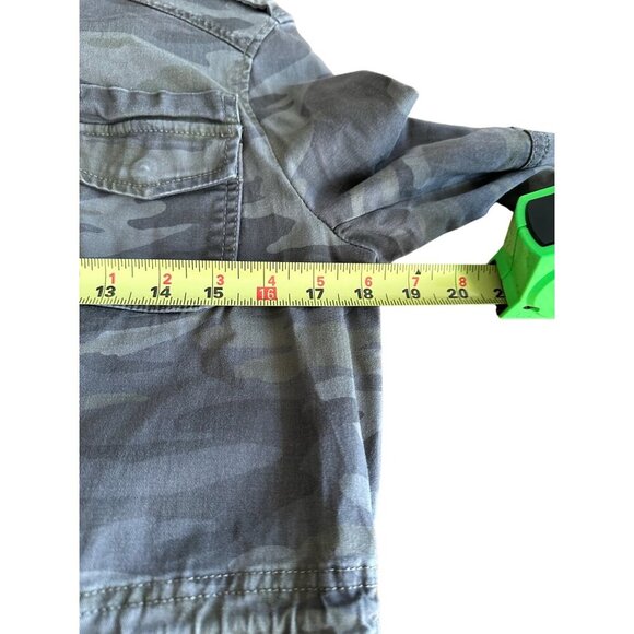 Express Xs Camo Military Style Utility Jacket With Snap & Zip Closure Pockets - Picture 9 of 10